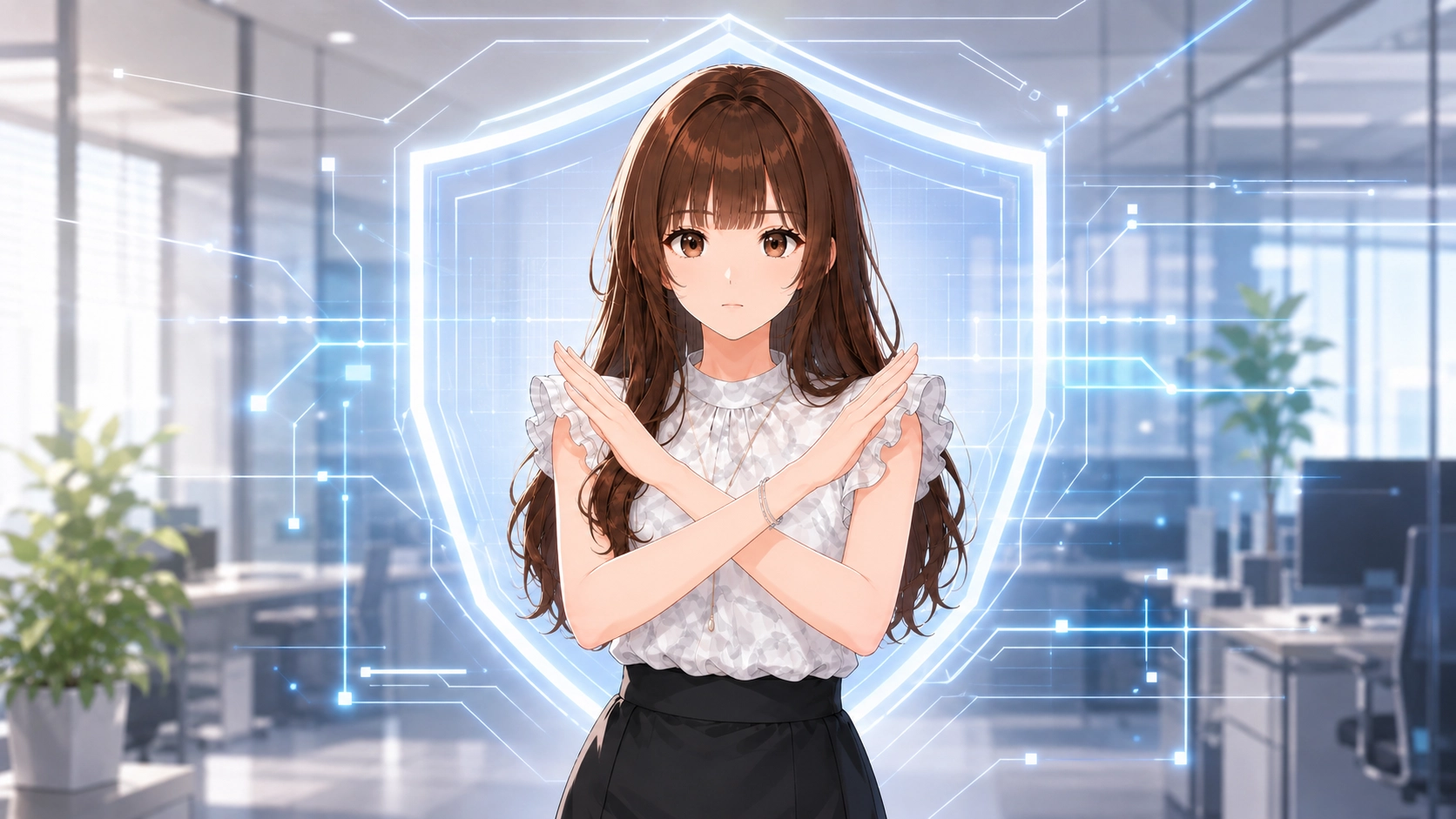 情報漏洩やAIへの丸投げに注意を促すさくらこ