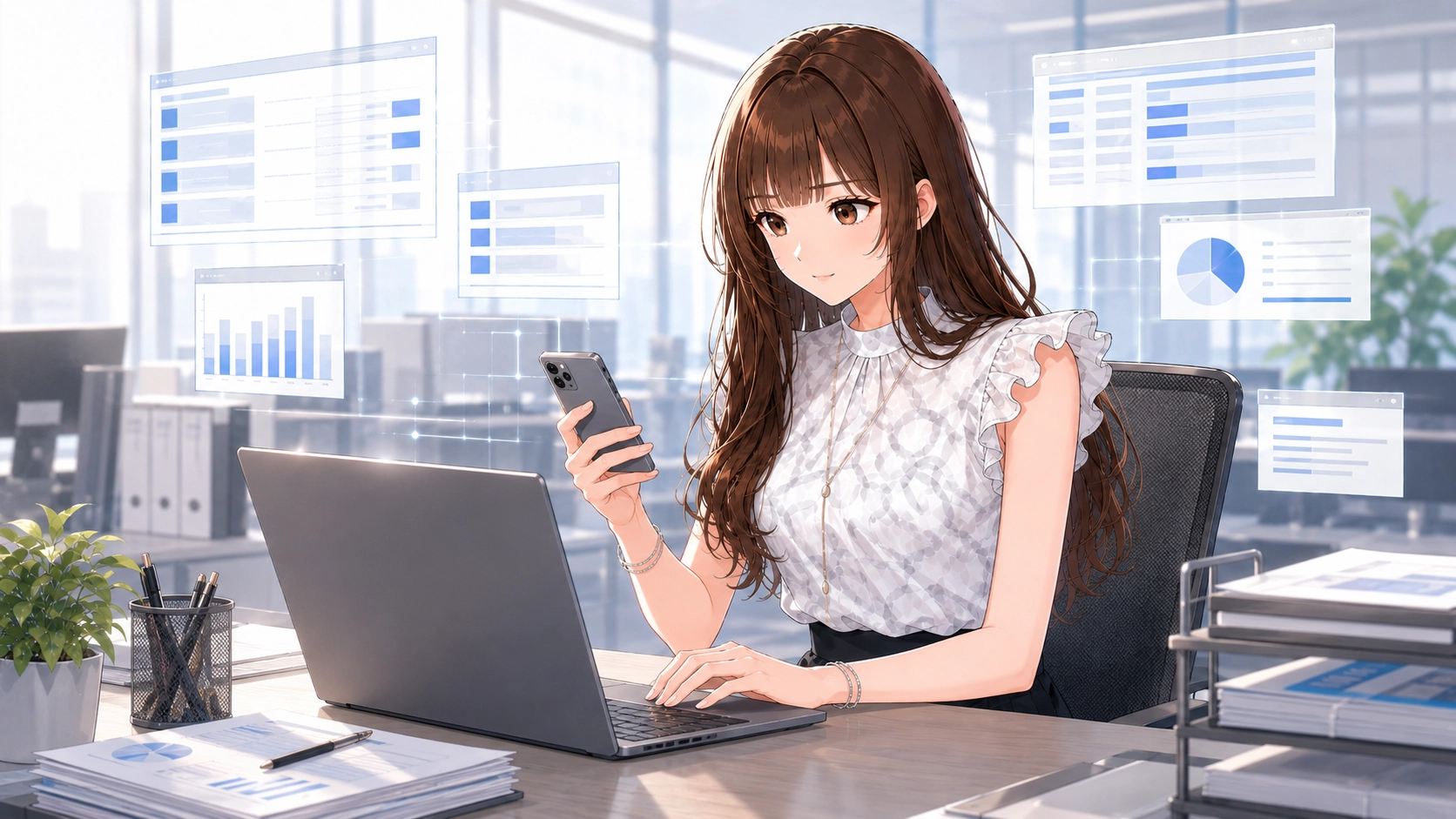 スマホやPCで一次情報を検索してファクトチェックをするさくらこ
