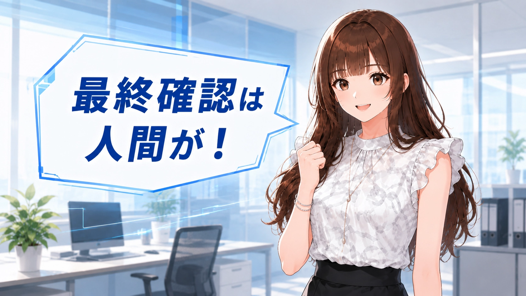笑顔でAIを優秀なアシスタントとして活用しようとまとめるさくらこ