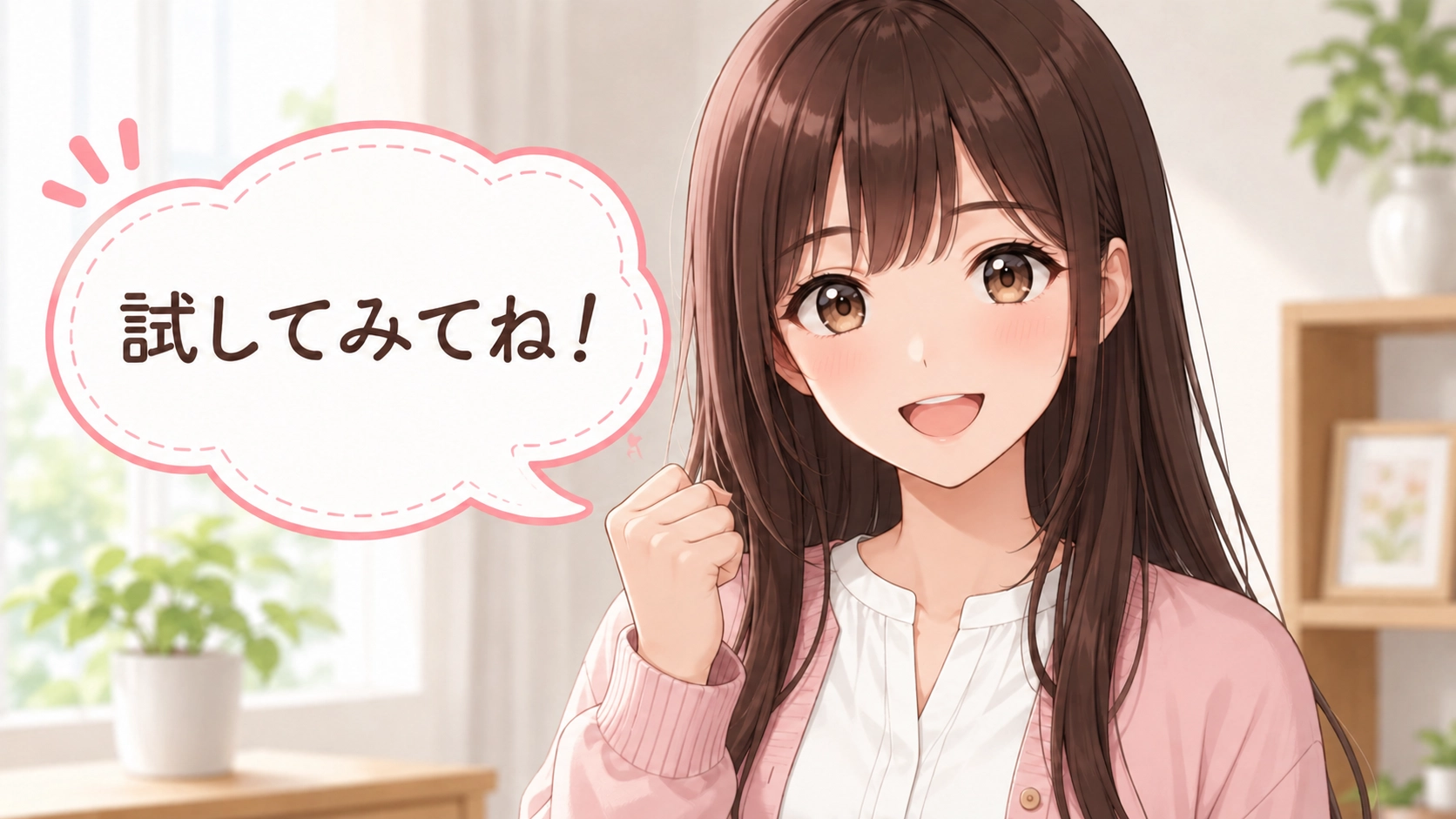 読者に向かって笑顔でエールを送るさくらこ