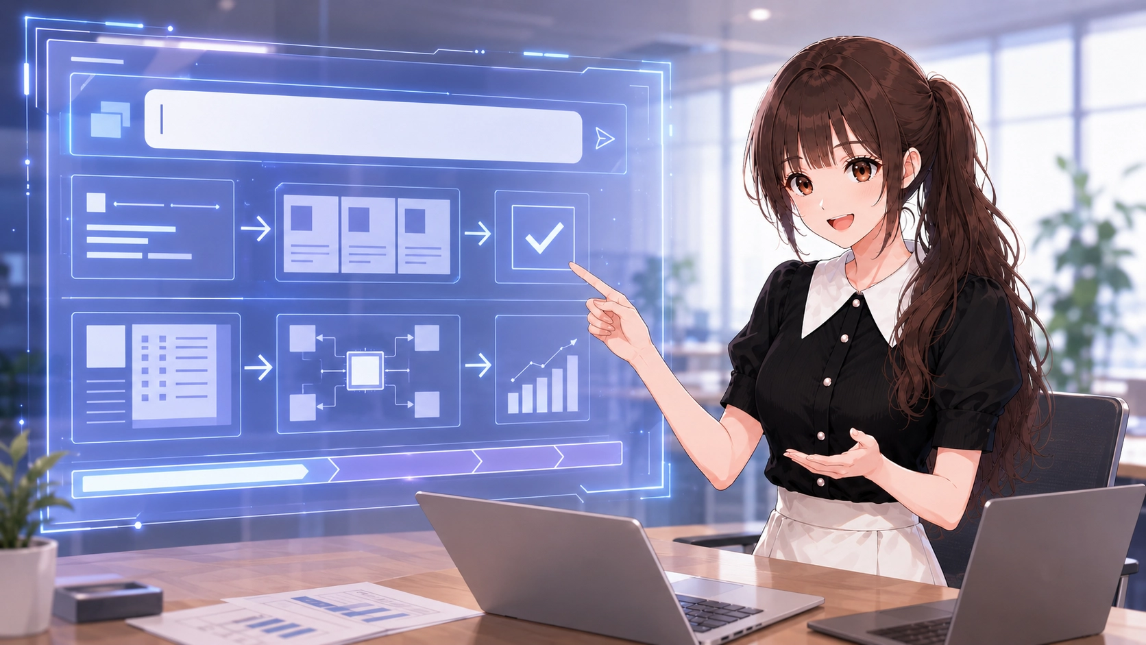 コピペで使えるプロンプトを提示し、笑顔で解説する「さくらこ」