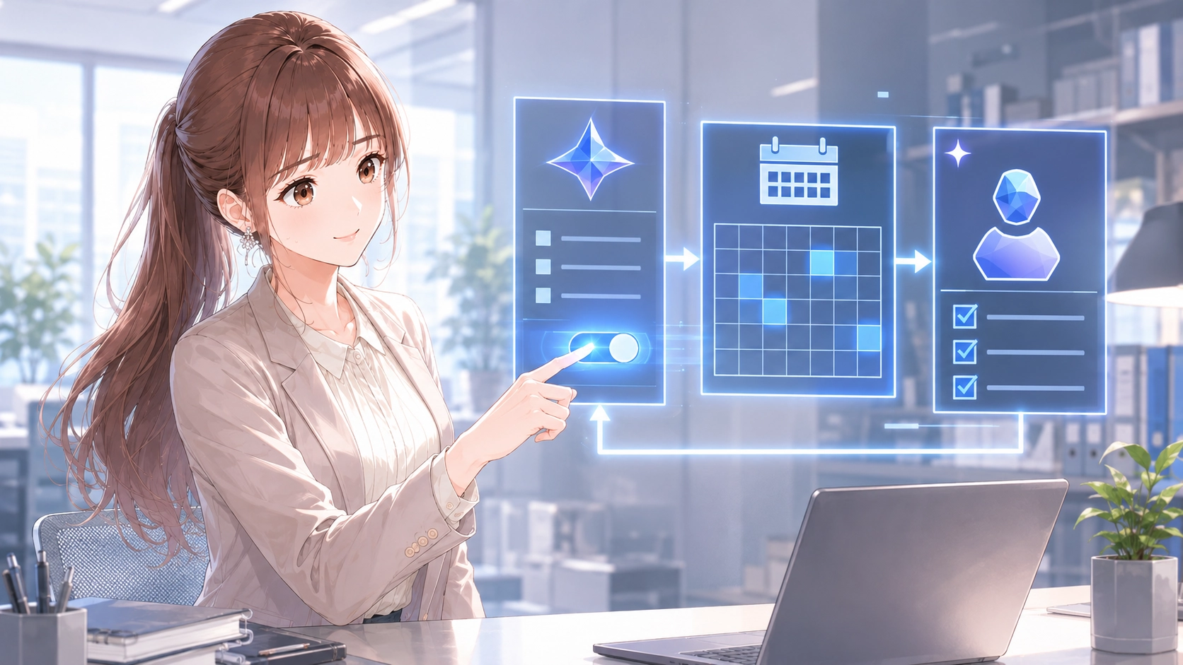 Geminiの拡張機能設定をオンにするさくらこ