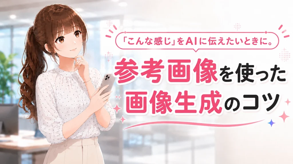 参考画像を使って理想のニュアンスをAIに伝える記事タイトルを見るさくらこのイラスト