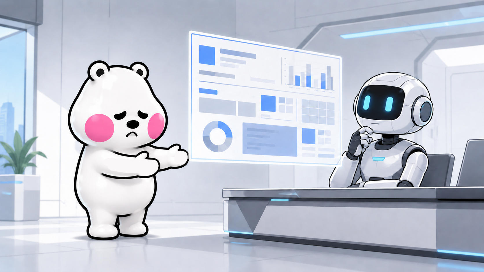 スクリーンショットをAIに見せて確認するちびキャラのミフオ