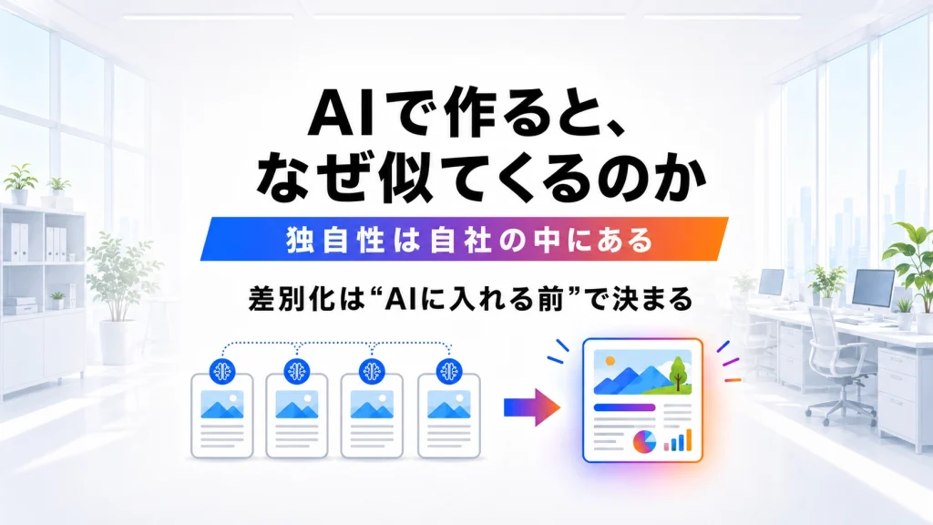 AIで作ると、なぜ他社と似てくるのか。差別化は”AIに入れる前”で決まる