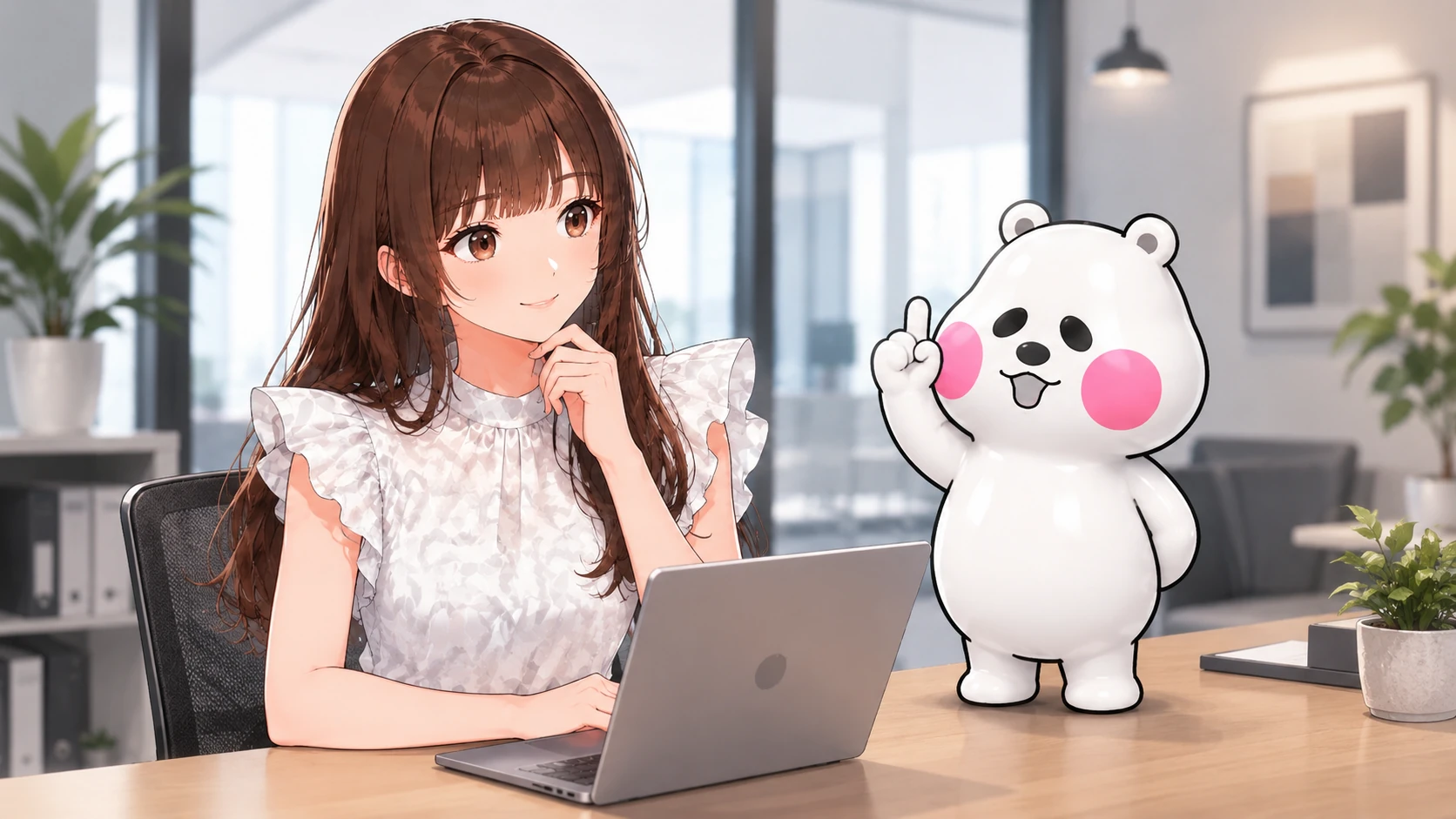 APIの便利さを語るミフオと微笑んで聞くさくらこのイメージ