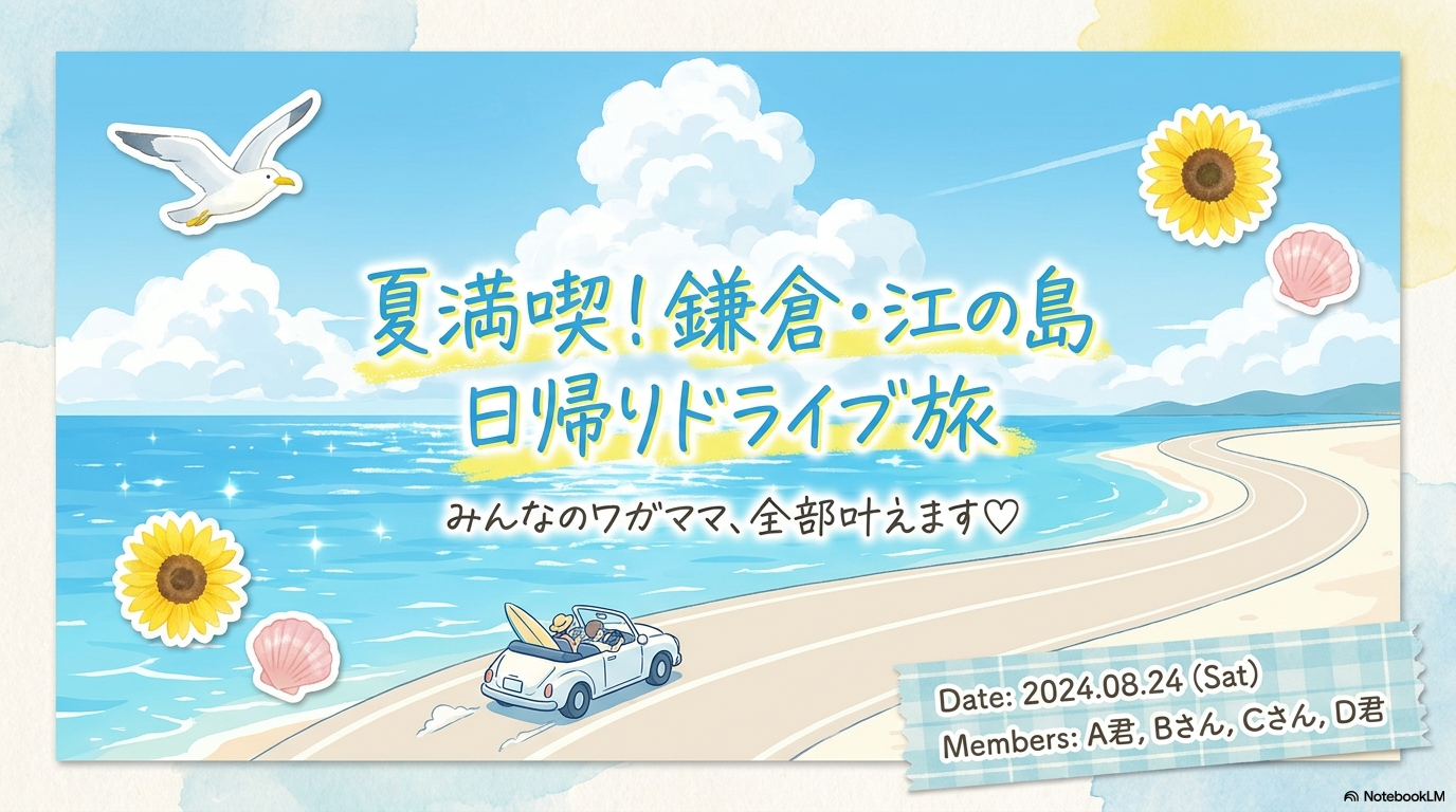 鎌倉・江の島エリアの旅行ガイドブック例