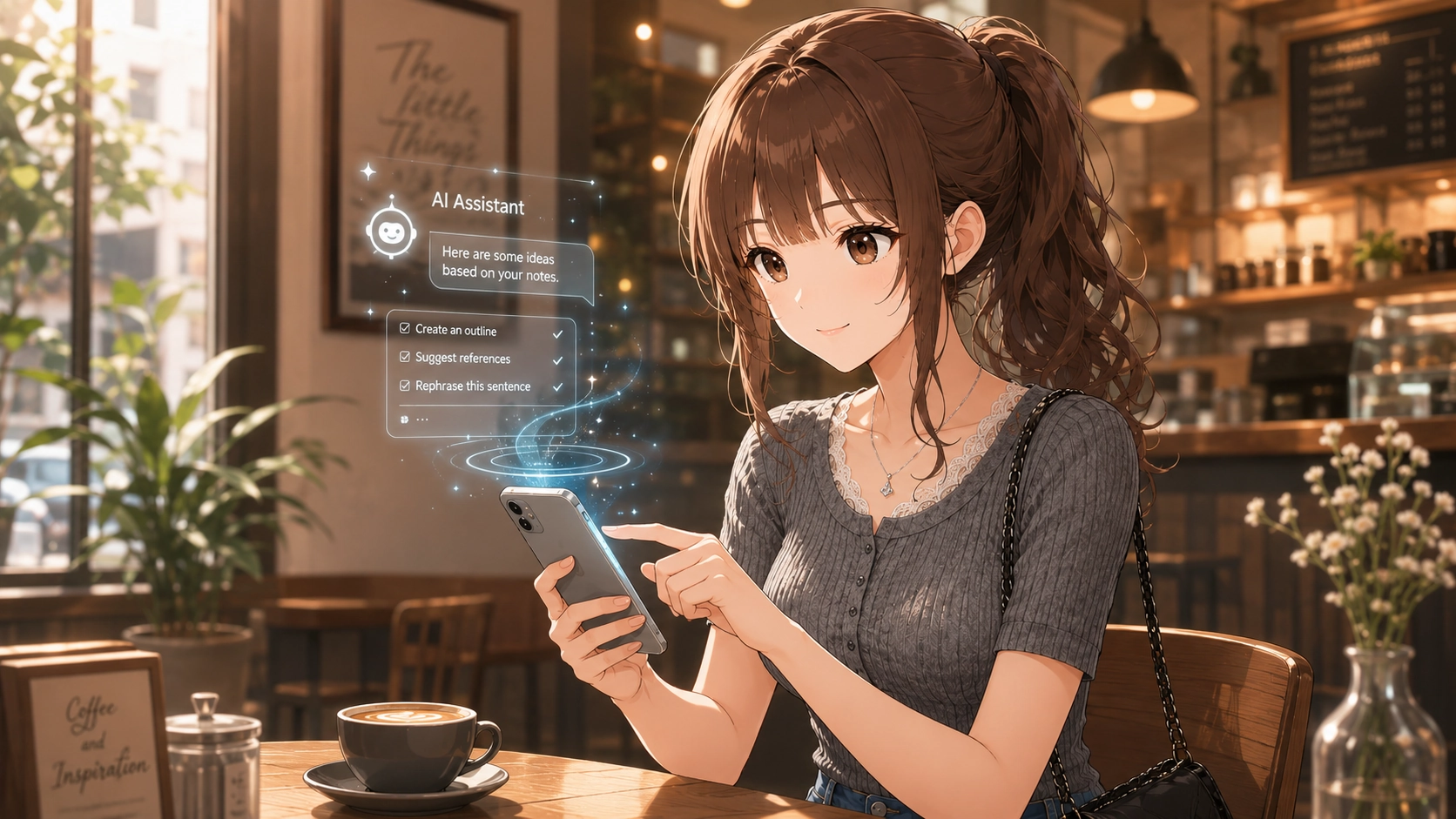 スマートフォンを片手に、スマートで余裕のある日常を軽やかに楽しむビジネスパーソンの笑顔