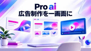 Pro ai 広告制作を一画面にを伝えるアイキャッチ画像