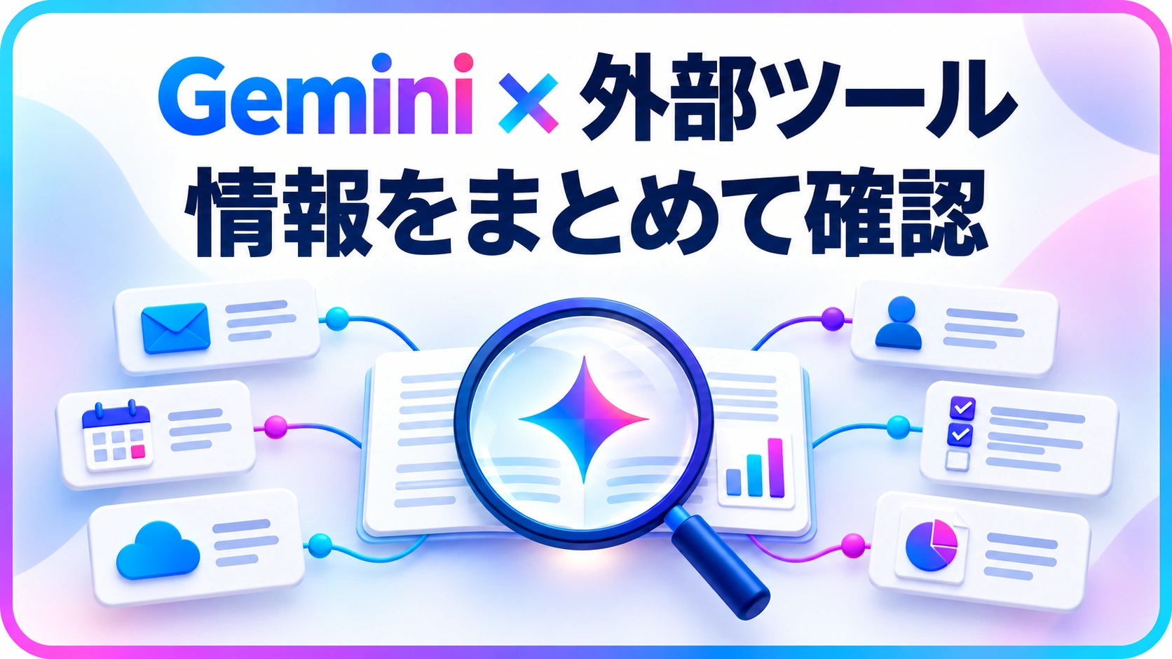 Gemini × 外部ツール 情報をまとめて確認を伝えるアイキャッチ画像