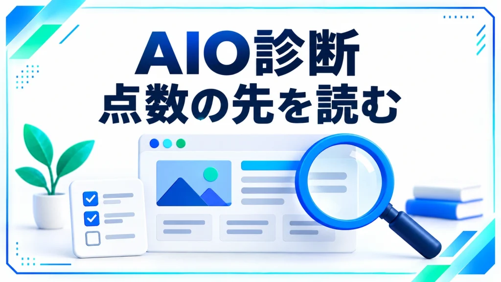 AIO診断 点数の先を読むを伝えるアイキャッチ画像