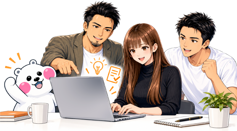 AIを活用しながら一緒に取り組むAXメディアのメンバー