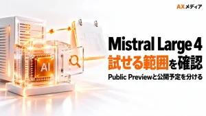Mistral Large 4のPublic Previewとモデル重みの公開予定を分けて確認するアイキャッチ画像