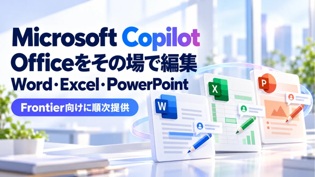 Copilotアプリ内でOfficeを編集。Word・Excel・PowerPointの新しい作業場所