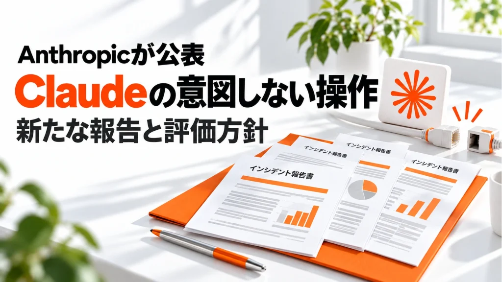 Anthropicが意図しない操作4類型を追加報告。全内部評価のライブ接続停止へ