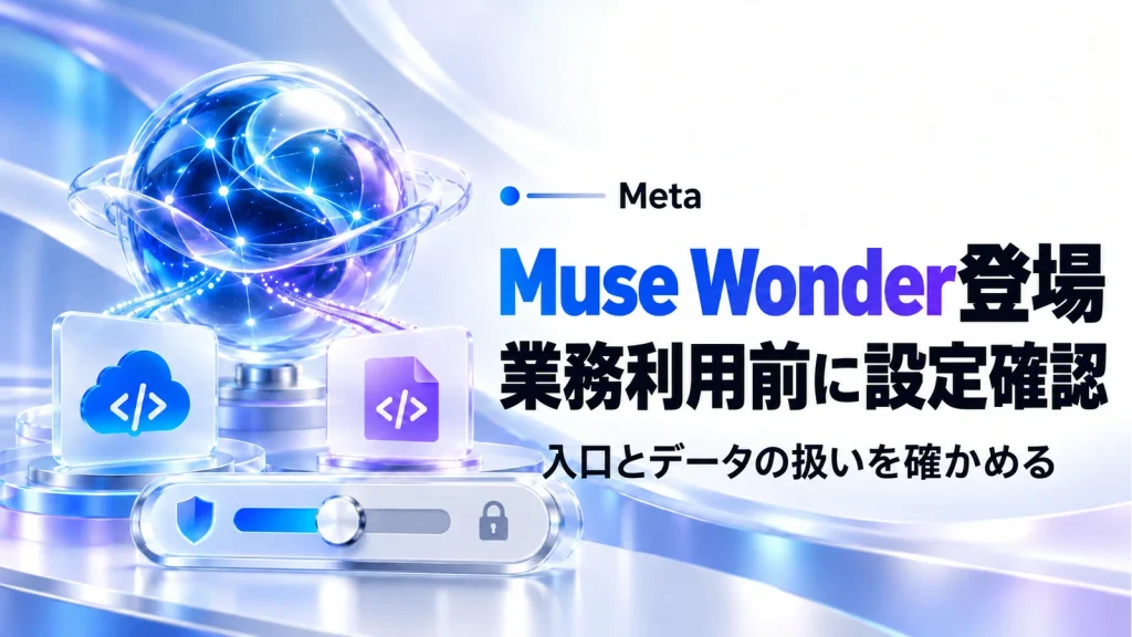 MetaのMuse Wonderが登場。業務で試す前に確認したい入口とデータ設定の記事のアイキャッチ画像