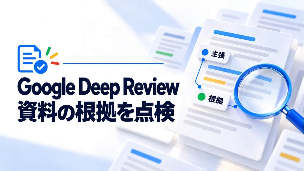 Google Deep Reviewが一般公開。資料の「主張と根拠」を点検する使い方の記事のアイキャッチ画像