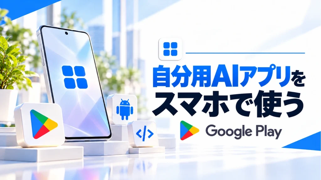 自作AIアプリをGoogle Playからスマホへ。個人利用と一般公開の違いの記事のアイキャッチ画像