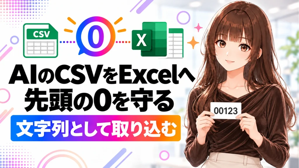 AIが作ったCSVをExcelで開くと0が消える。商品コードを守る確認手順