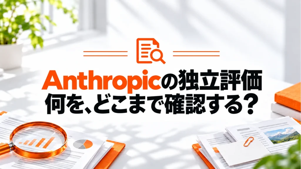 Anthropicが独立評価の仕組みを公開。「第三者が確認」の読み方