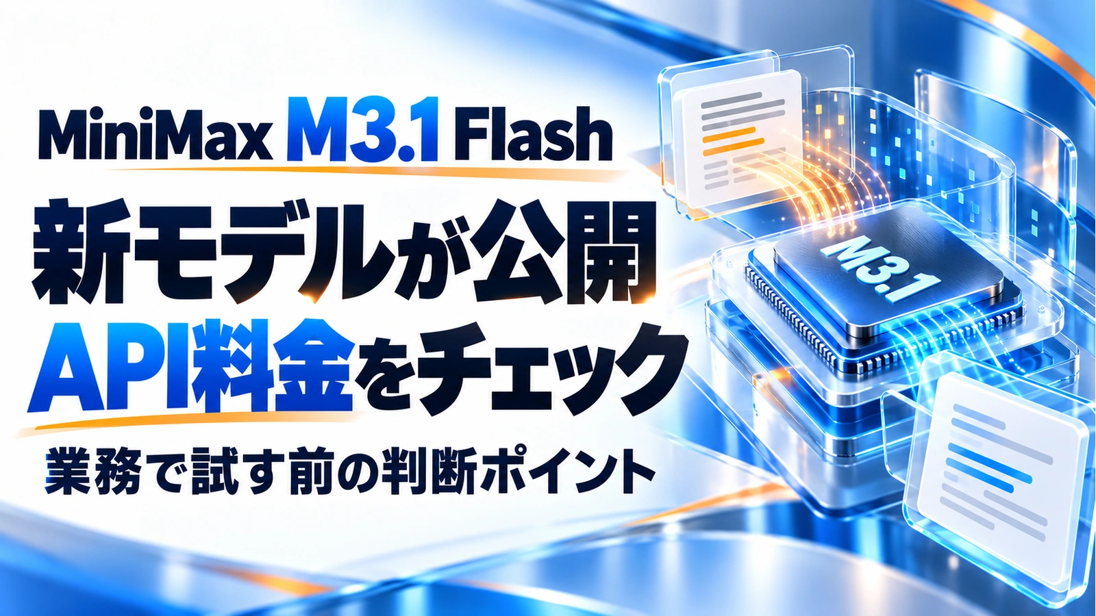 MiniMax M3.1 Flashが公開。API料金と業務で試す前の判断ポイントの記事のアイキャッチ画像