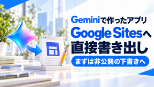 「Geminiで作ったアプリをGoogle Sitesへ。共有前の「作り直し」が不要に」のアイキャッチ画像