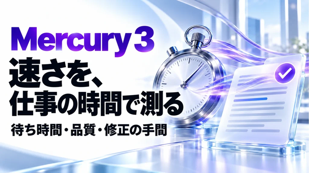 Mercury 3は「速いAI」の新候補。毎秒1,068トークンより先に測ること