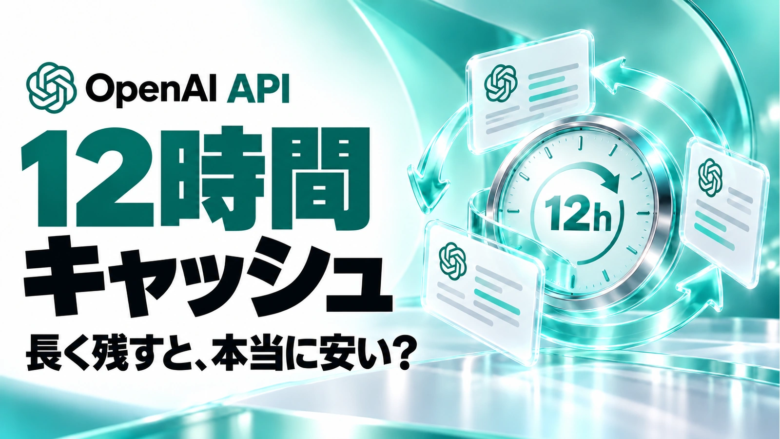 「OpenAI APIに12時間キャッシュ。長く保持すれば安い？再利用回数で判断する」のアイキャッチ画像