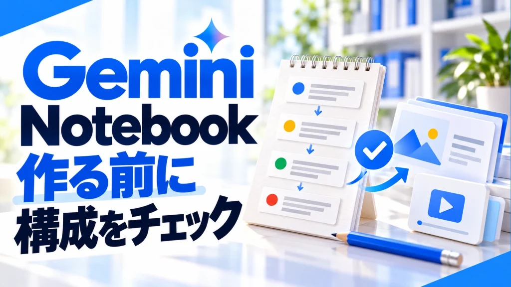 「Gemini Notebookで生成前に構成を確認。スライドと動画の手戻りを減らす新機能」のアイキャッチ画像