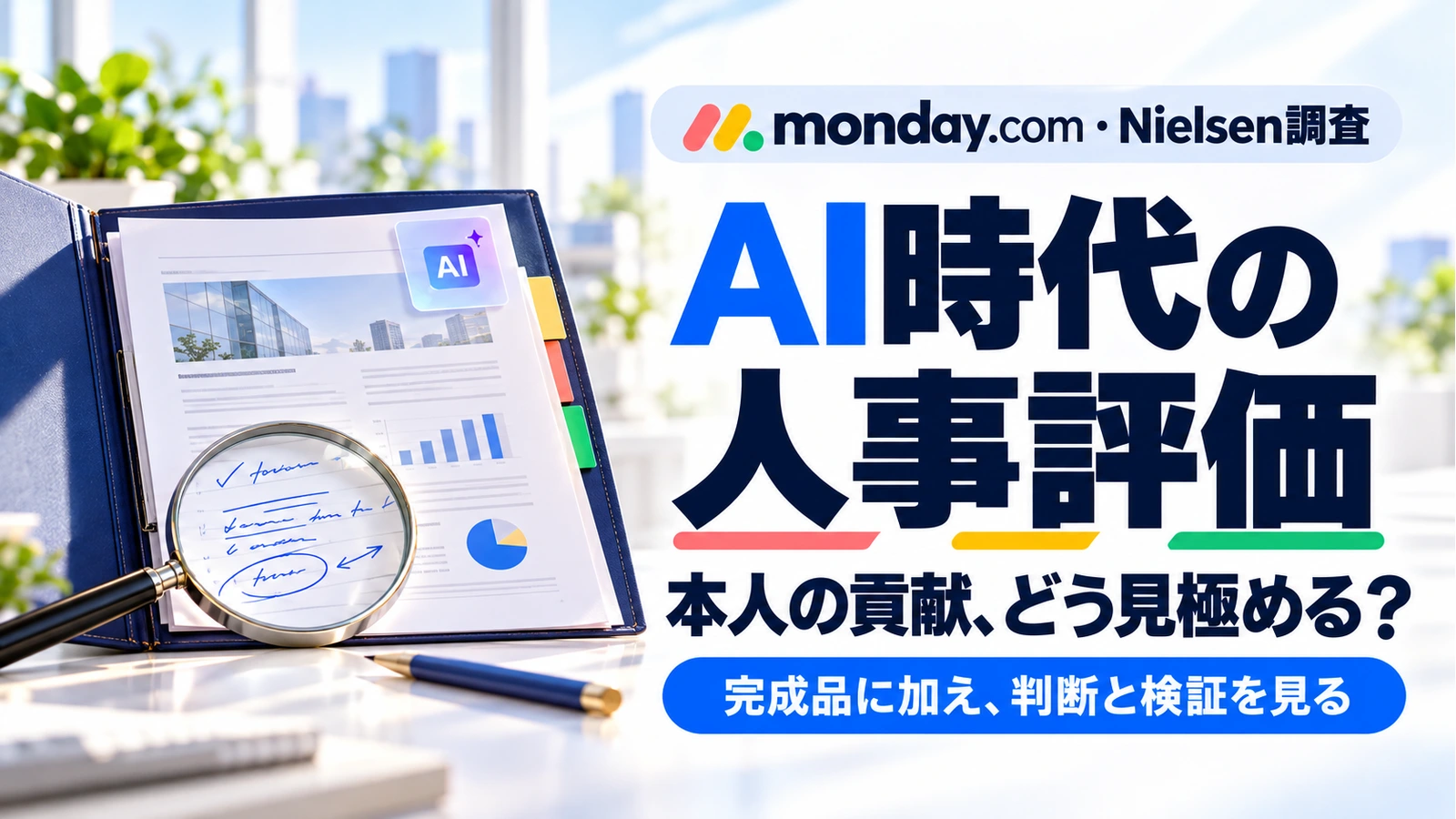 「AIで整った成果物、誰の貢献？monday.com調査が示す管理職の評価課題」のアイキャッチ画像