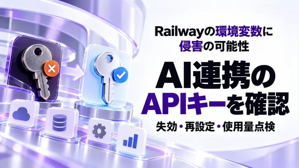 「Railwayが環境変数の漏えい可能性を公表。AI連携のAPIキーを確認」のアイキャッチ画像
