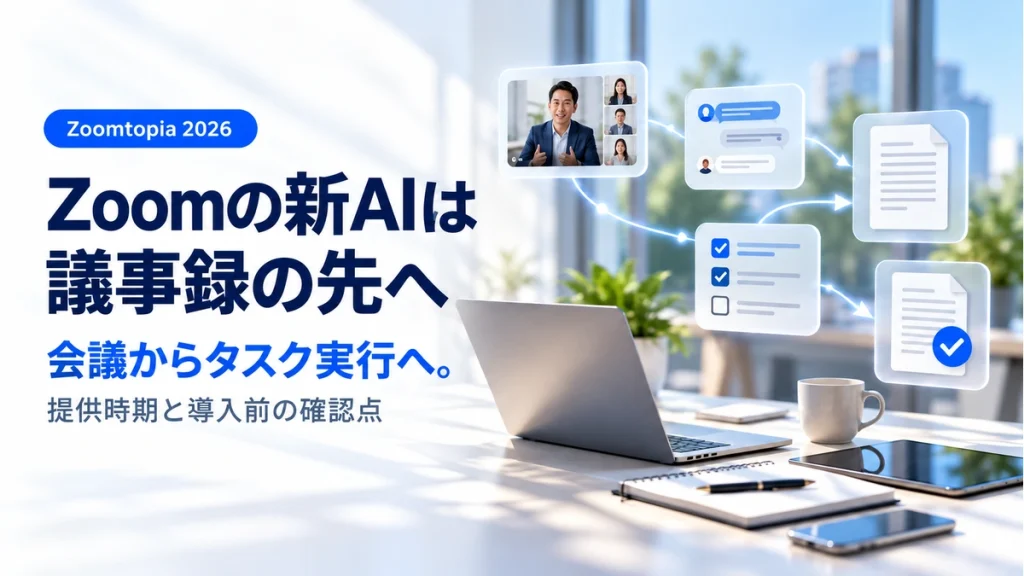 Zoomの新AIは議事録の先へ、会議からタスク実行への導入前の確認点