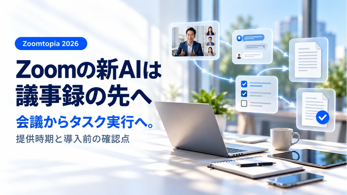 Zoomの新AIは議事録の先へ、会議からタスク実行への導入前の確認点