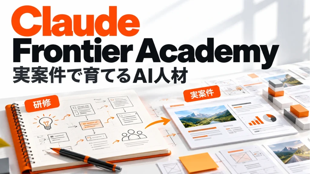 Claude Frontier Academyの「実案件で育てるAI人材」を表すアイキャッチ画像