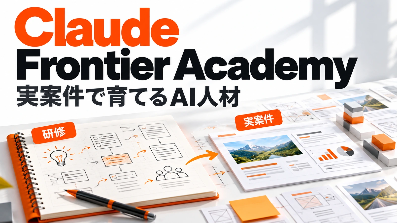 Claude Frontier Academyの「実案件で育てるAI人材」を表すアイキャッチ画像