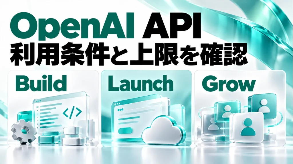 OpenAI APIのBuild・Launch・Growの利用条件と上限を確認するアイキャッチ画像
