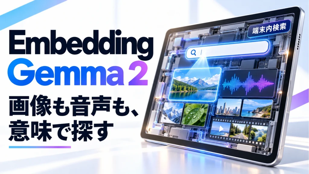EmbeddingGemma 2で画像・音声・動画を端末内検索。仕組みと試し方
